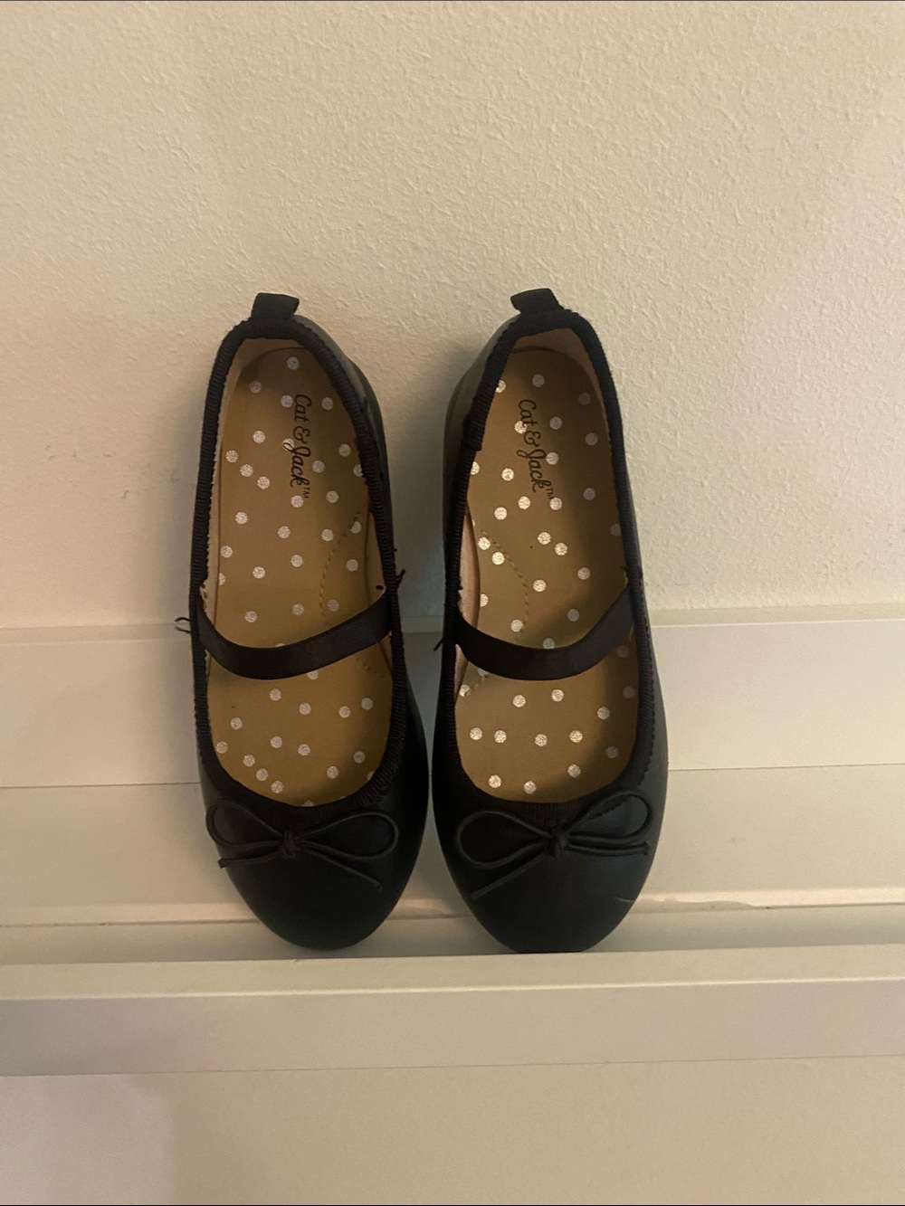 Cat & Jack Black Mary Jane Flats with Bow